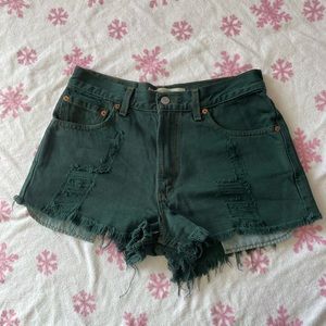 Vintage Green 550 Levis Shorts